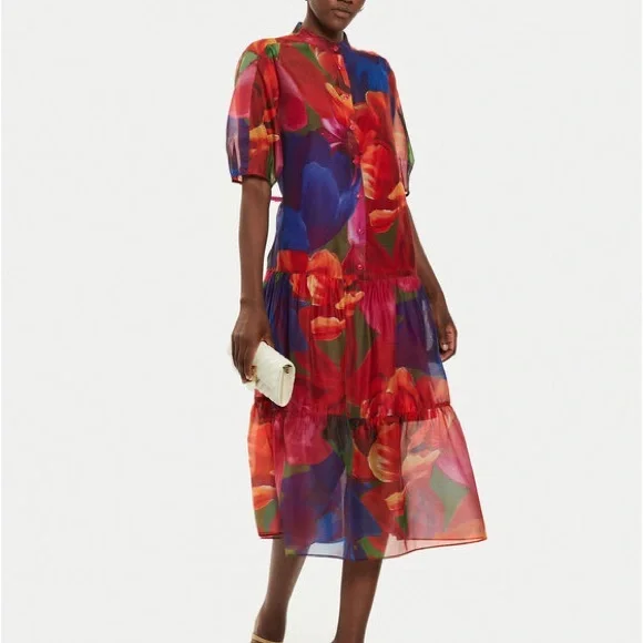 Ted Baker MIRU Floral Print Midi Dress - Picture 1 of 9
